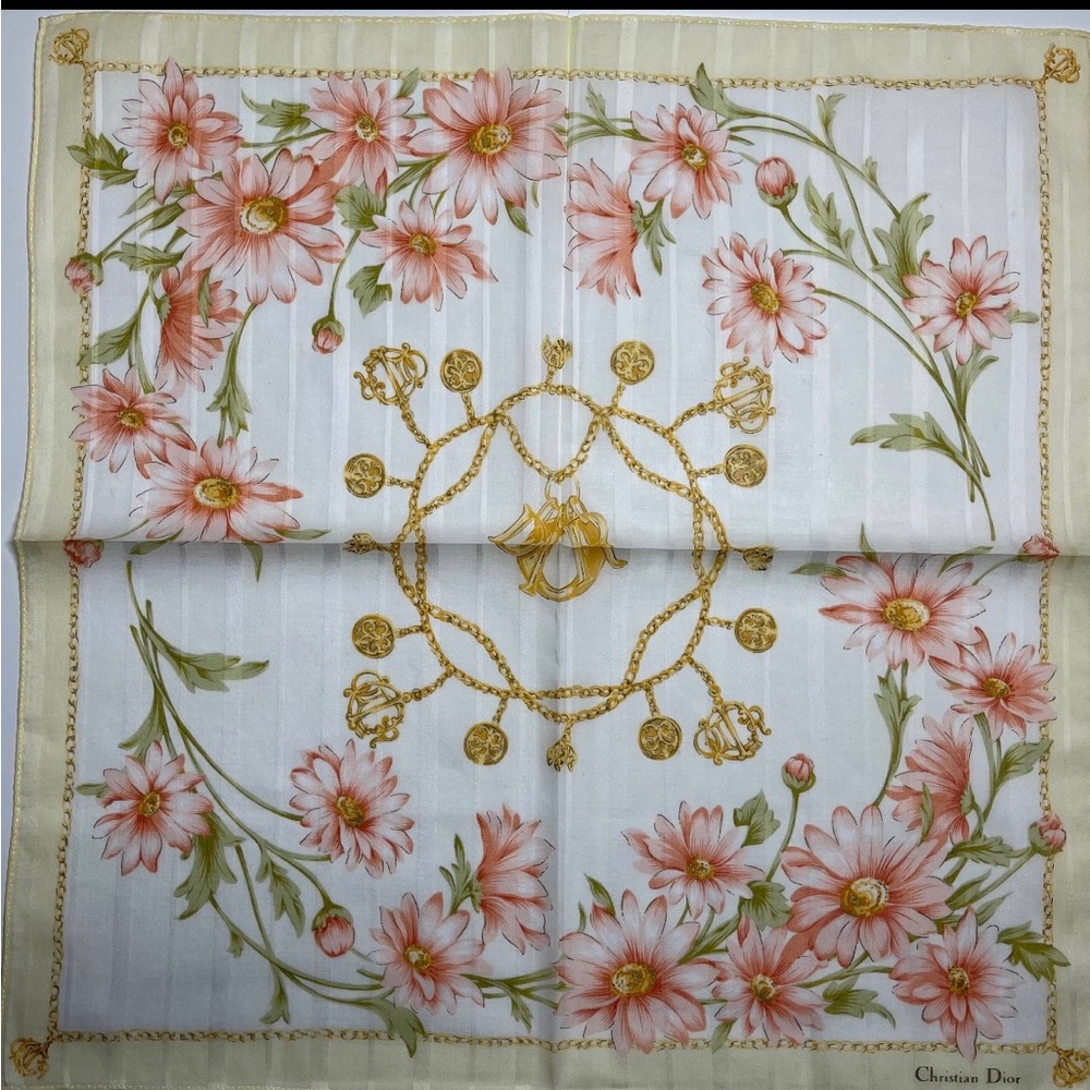 Authentic Christian Dior Vintage Handkerchief 18 x 18 inches